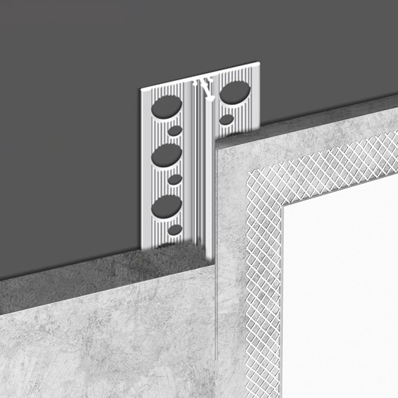Liga de pared de aleación de aluminio barra de perforación de piso barra de perforación de piso línea de ángulo plano en forma de T placa de yeso junta de barra de parche