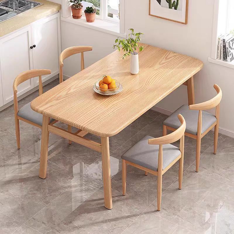 Dining Table and Chair Set for Home Use, Suitable for Small Spaces, Modern and Simple Style, Casual Fast-Food Restaurant Table and Chair Set, Long Table Combination