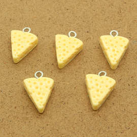 树脂三角形奶酪饰品吊坠挂件DIY制作仿真食物耳环项链钥匙扣配件