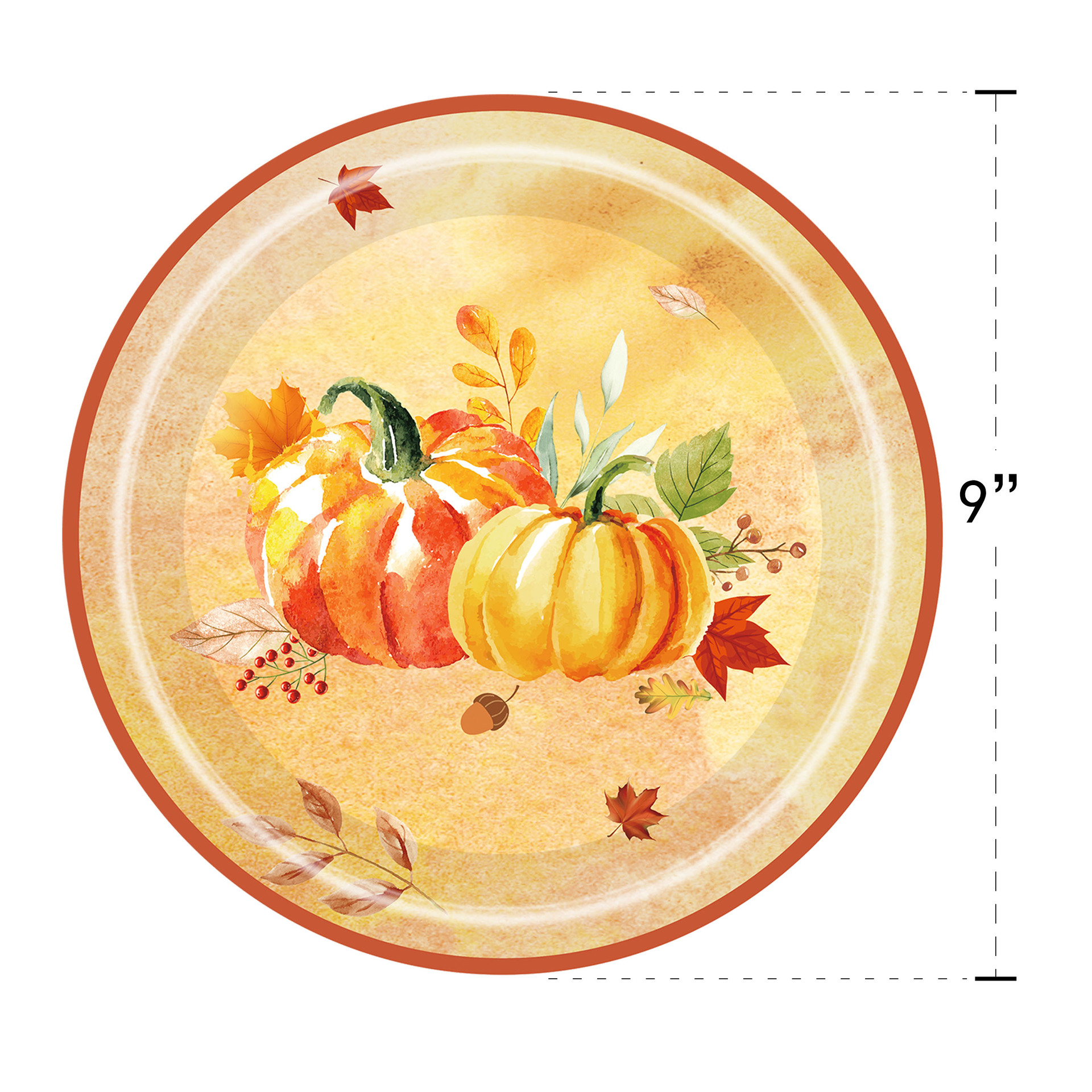 Juego de Vajilla Desechable para Decoración del Hogar y Eventos, con Platos de Papel, Temática de Hoja de Arce y Calabaza, para Fiestas y Festivales Transfronterizos