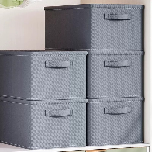 Clothes storage basket bedroom clothes partition storage wardrobe folding drawer-type storage box fabric sundry storage box