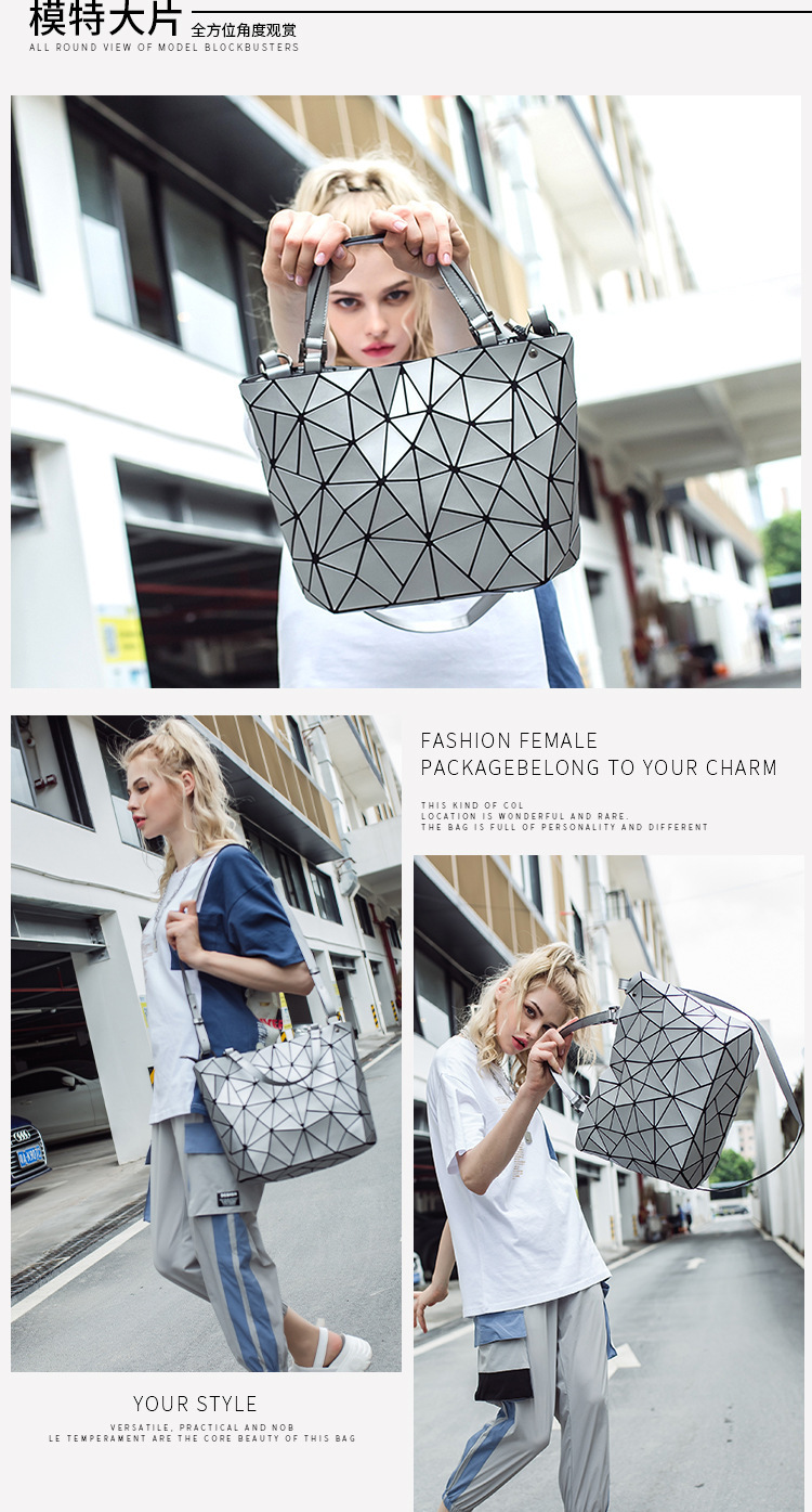 2023 New Lingge Women's Bag Trend Shoulder Crossbody Bag Women's Large Capacity Bucket Bag Small Design Geometric Bag_voghion.com
