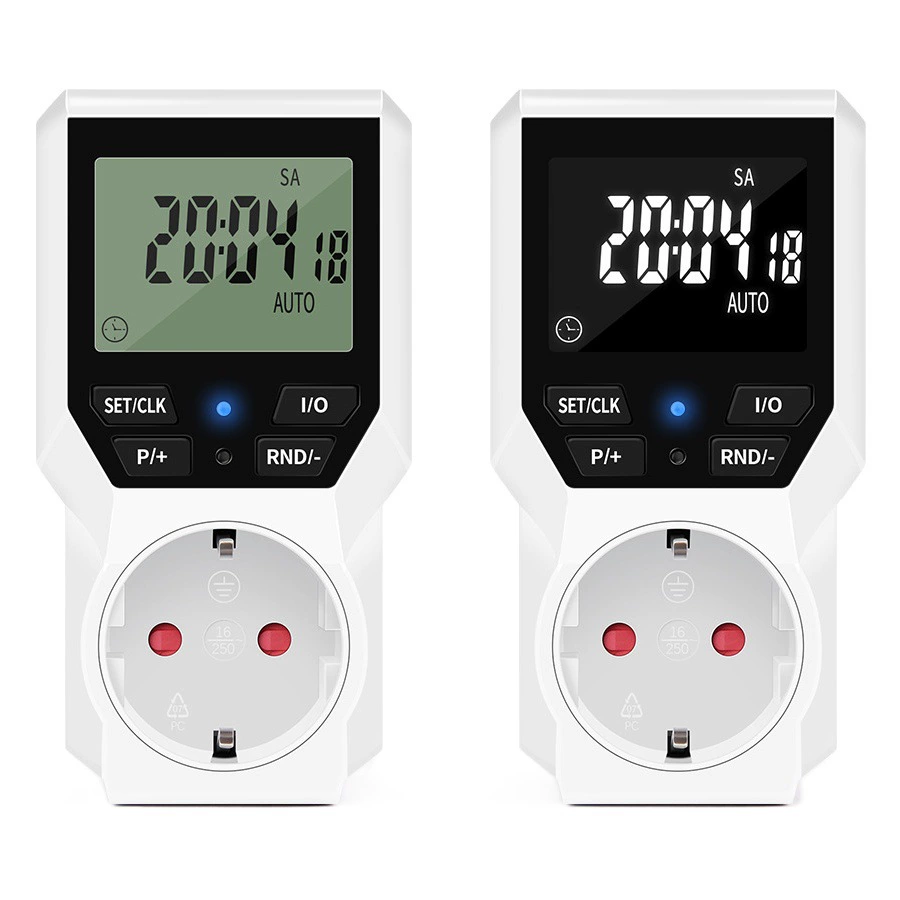 Регулятор штепсельной вилки европейского стандарта экрана дисплея гнезда ХД таймера контроля времени точности Электрический Умный Цифровой