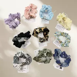 Fashionable Retro Leopard Print High-End Scrunchie Hair Tie Elastic Ponytail Holder for Women