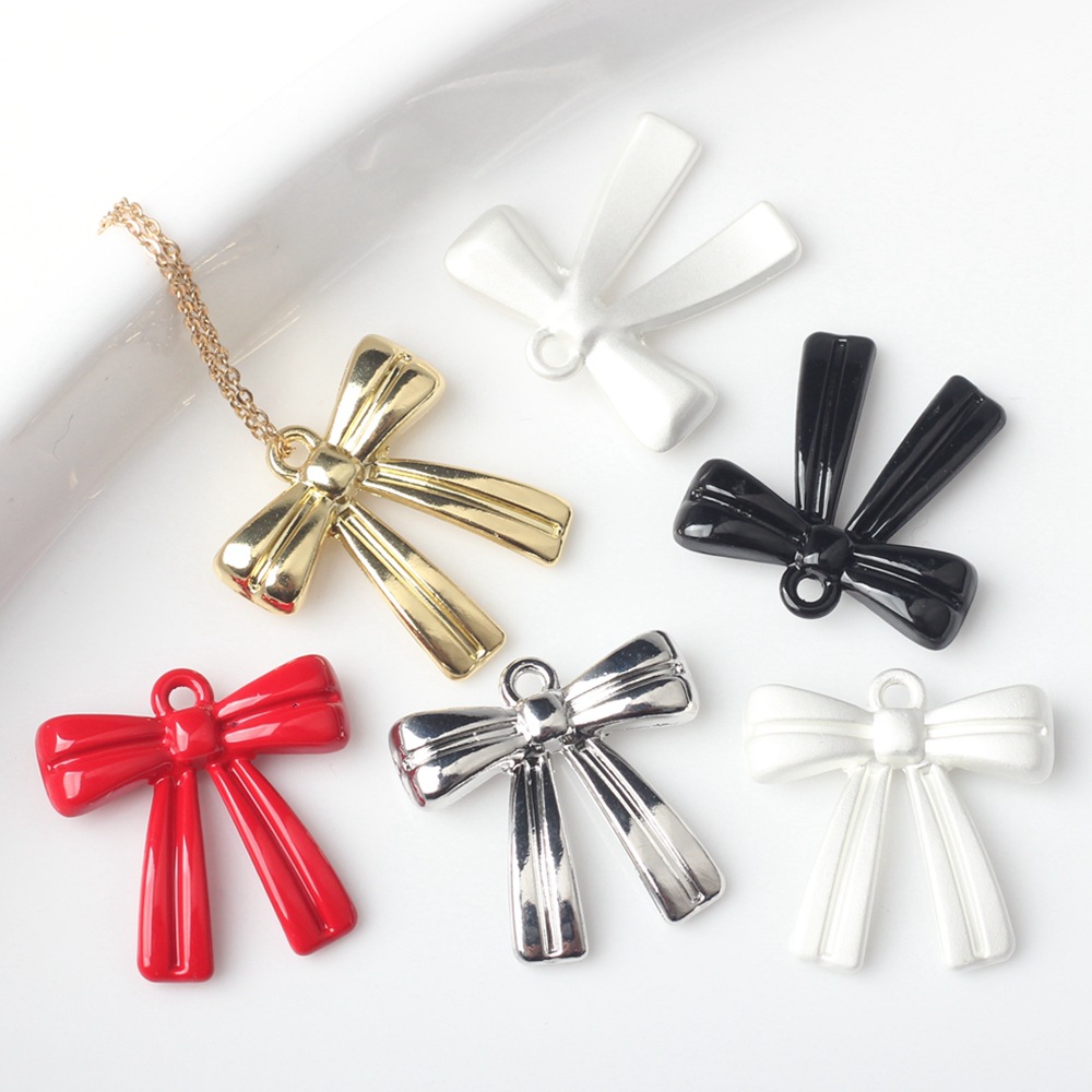 28g Weight Pendant Jewelry Making Type DIY Jewelry Accessories Classification 10 PCS/Package Quantity Alloy Material Bow Knot Pattern Spray Paint, Plating Design Simple Style Style 10 PCS/Package Alloy Bow Knot Pendant 8