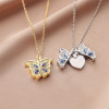 Necklace, pendant heart shaped, European style, suitable for import