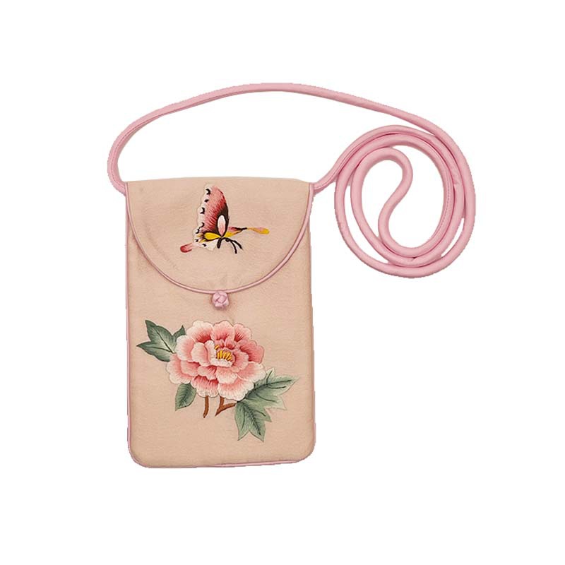Regalos del Festival del Medio Otoño Nuevo bolso de teléfono móvil bordado Su chino bolso de teléfono móvil bordado bolso pequeño diagonal femenino bolso de teléfono móvil estilo chino