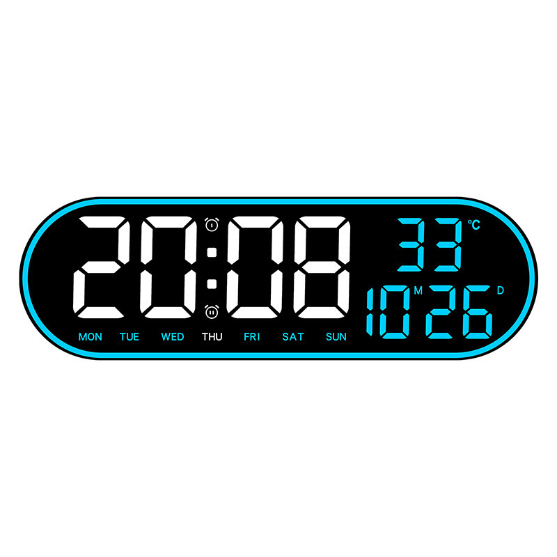 Reloj multifuncional simple sala de estar reloj de pared decoración doméstica reloj electrónico digital reloj silencioso reloj despertador multi-grupos 8021