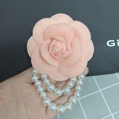 F039 vintage Camelia ramillete pulsera abrigo vestido pin accesorios Chanel estilo perla broche pulsera de doble uso
