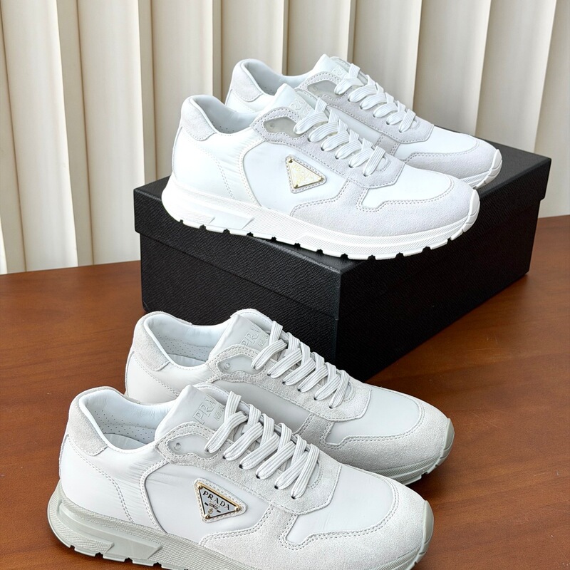 2026 New Prada Style Patchwork German Training Shoes, White Sneakers with Soft Soles, Breathable Women's Sports Shoes, Factory Ready Stock