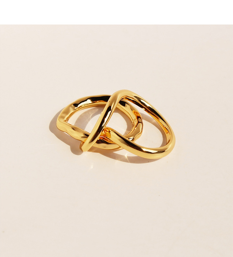 Brass 18K Gold Plated Exaggerated Simple Style Plating Geometric Knot Rings display picture 2