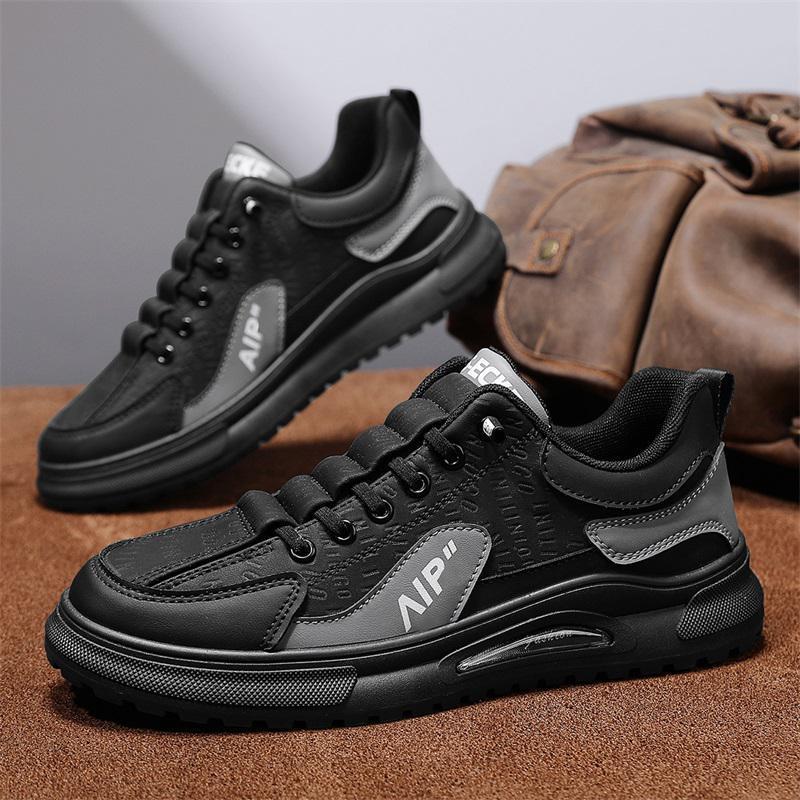 2024 otoño nuevo estilo de moda casual zapatos de hombre zapatos deportivos baja impermeable desgaste casual zapatos de skate de cuero para hombre
