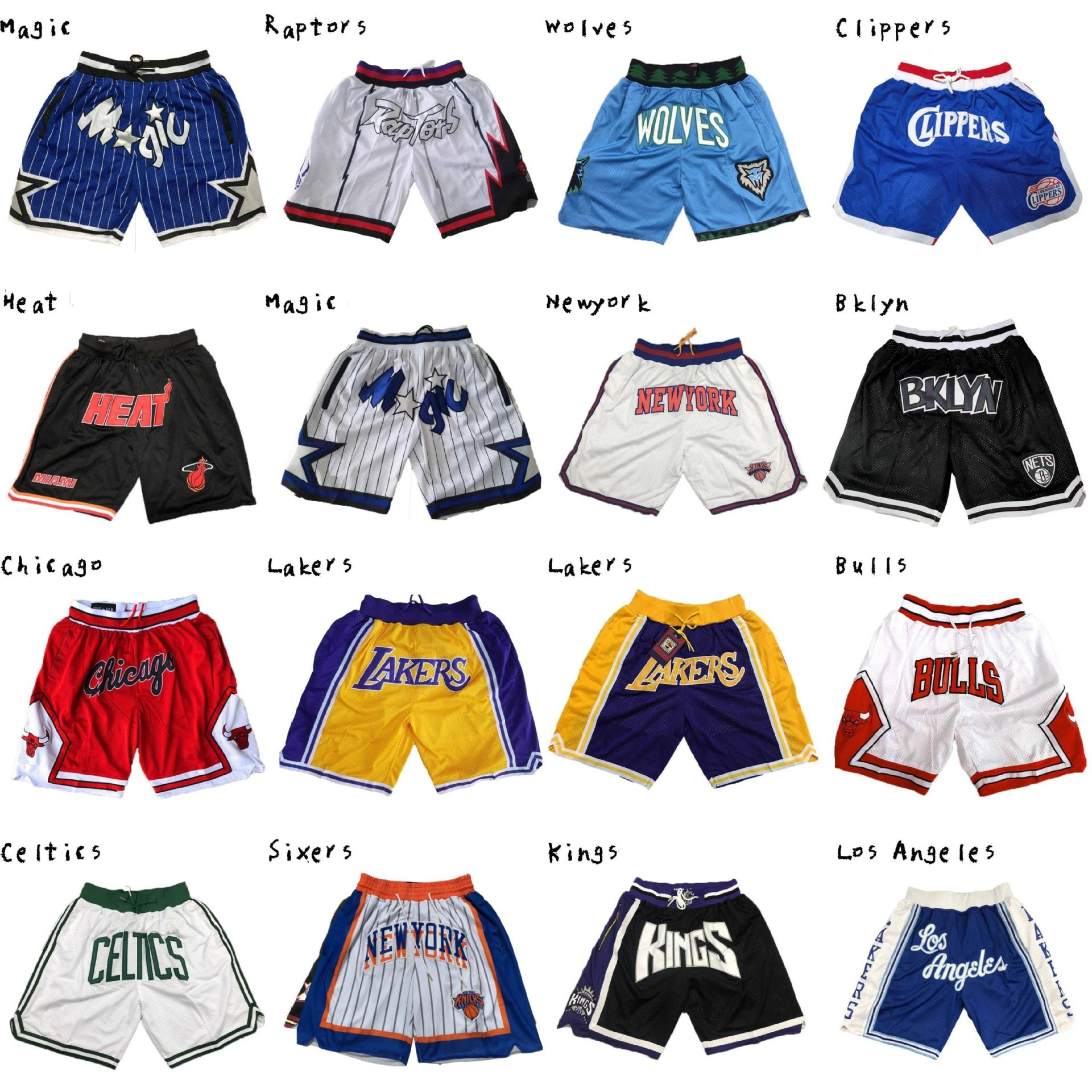 JustDon American retro embroidered basketball shorts, high street basketball shorts, Bulls and Lakers shorts, knee-length shorts, Lakers shorts