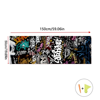 Car Interior Jewelry, Car interior film - black-graffiti-sticker