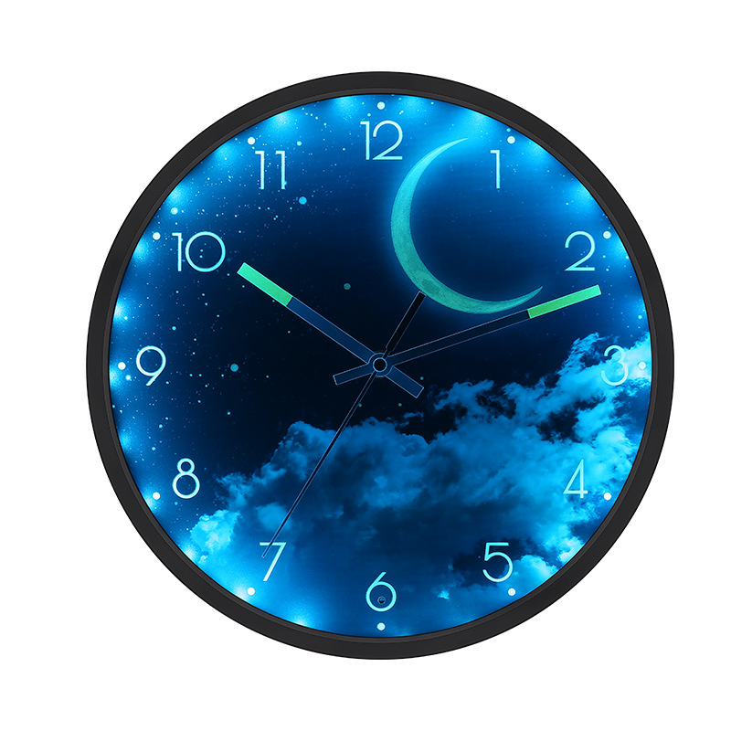 Intelligent Voice-Activated Luminous Wall Clock Living Room Home Accessible Luxury Quartz Clock Silent Creative Led Luminous Wall Clock Hair