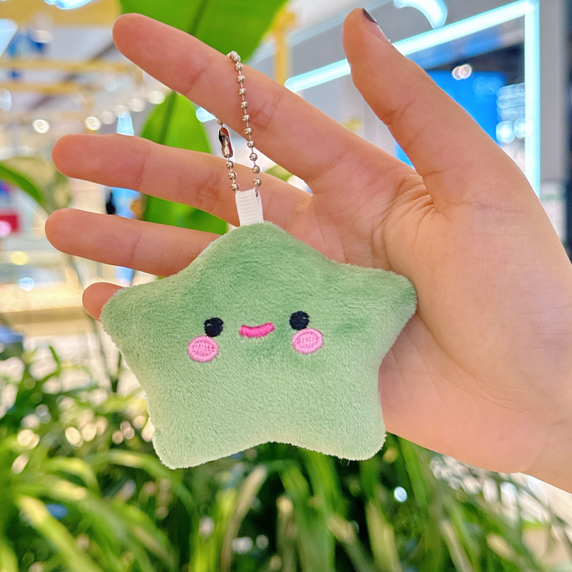 Creativa pequeña estrella llavero de peluche estrella mochila muñeca colgante muñeca juguete al por mayor