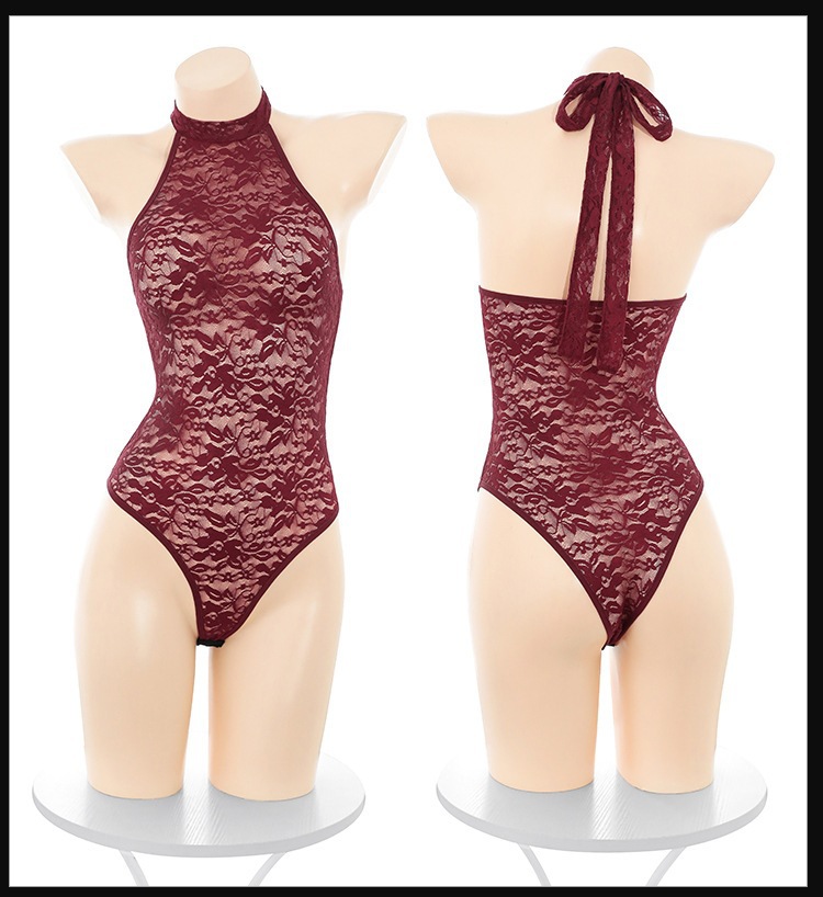 Feimu & Miji Lace Bodysuit with High-Waisted Leather Skirt Set 6529 — detail image 12
