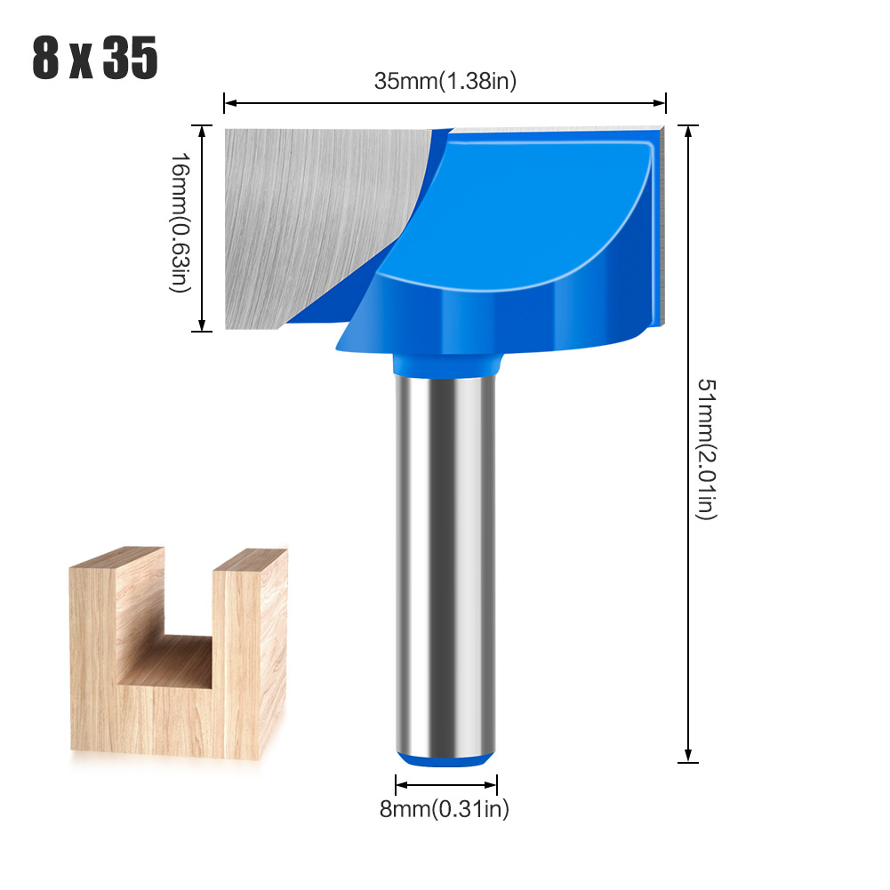 Mango de 8mm exportado a Rusia Amazon AliExpress máquina de grabado máquina de recorte cuchillo de limpieza de fondo plano 10-32mm azul