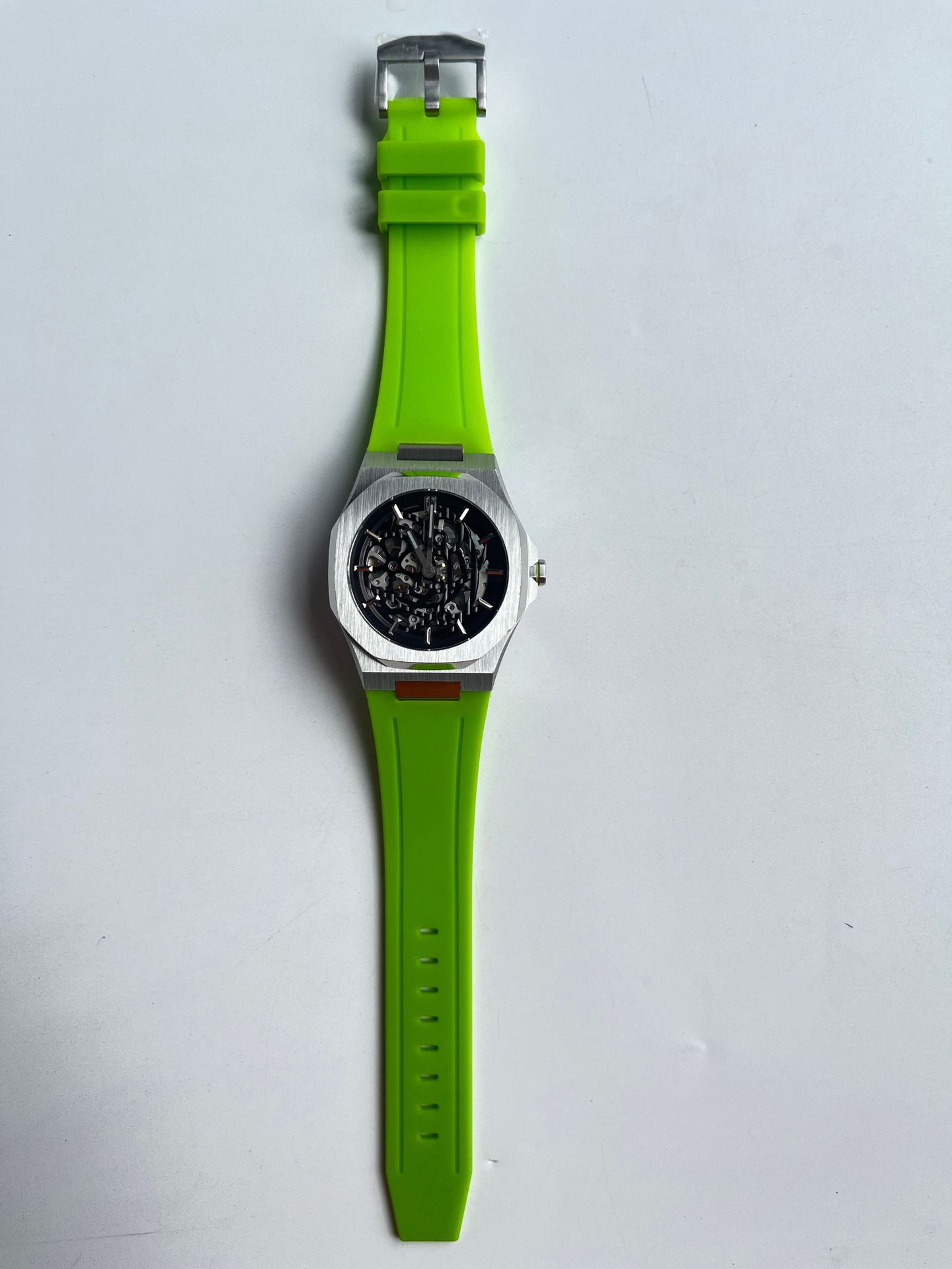D1 reloj mecánico hueco con esqueleto de Milán reloj mecánico masculino impermeable reloj mecánico hueco de acero inoxidable