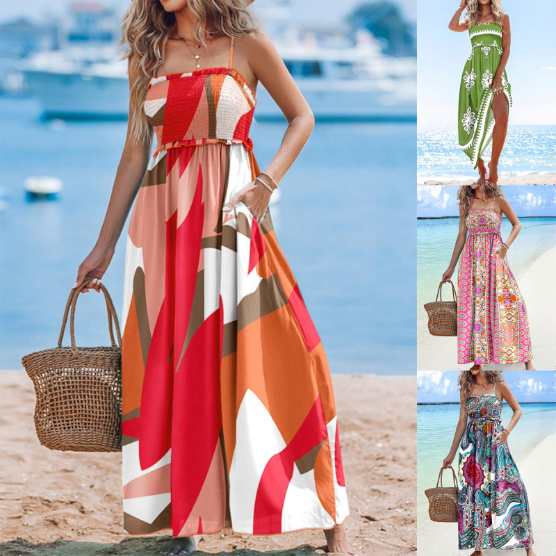 Simple And Fashionable Halter Strapless Dress_ecoleips.com