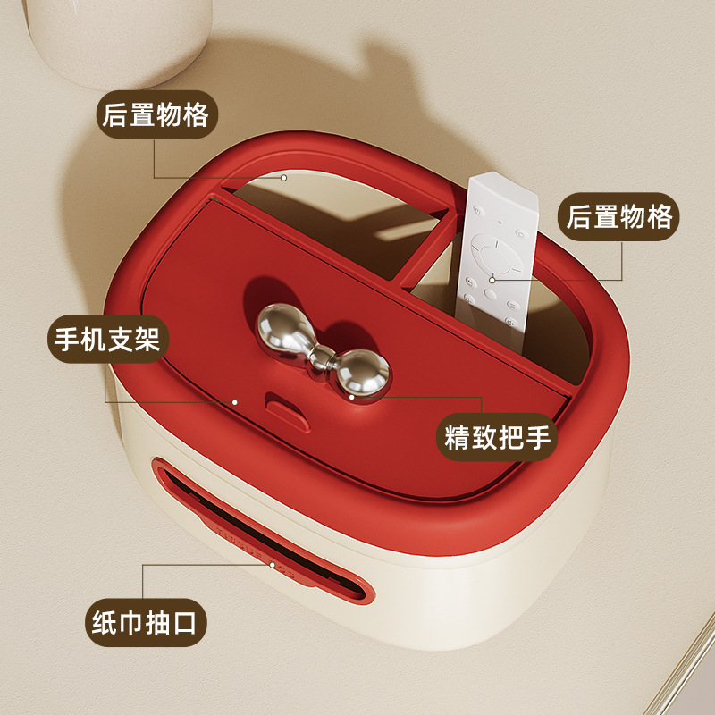 Caja de toallas de escritorio sala de estar creativa de lujo ligera multifuncional almacenamiento caja de toallas de alto valor fábrica de fuente