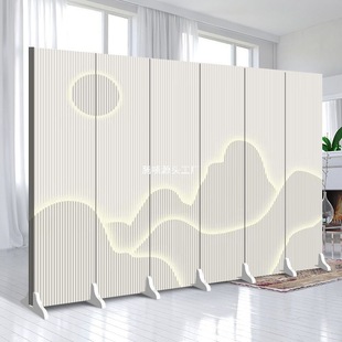 Pure White Screen Partition Simple Modern Entrance Company Logo Office Blocking Mobile Folding Simple Folding Screen