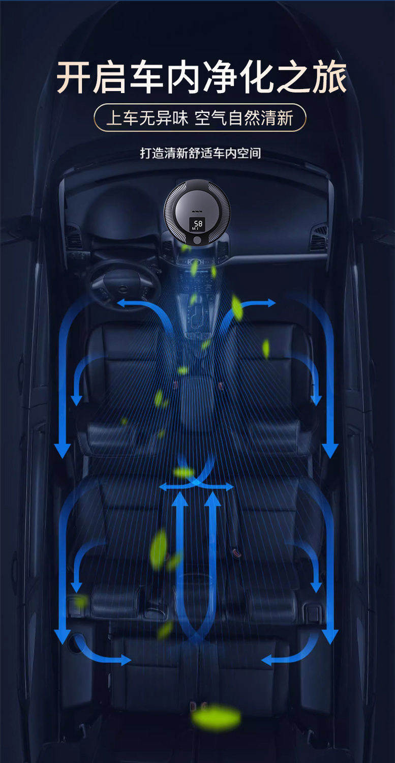 Car Air Purifier Ozone Sterilization Negative Ion Deodorizer