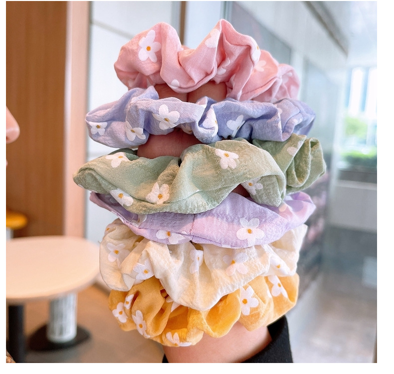 Korea Fashion Daisy Flowers Hair Scrunchies display picture 15