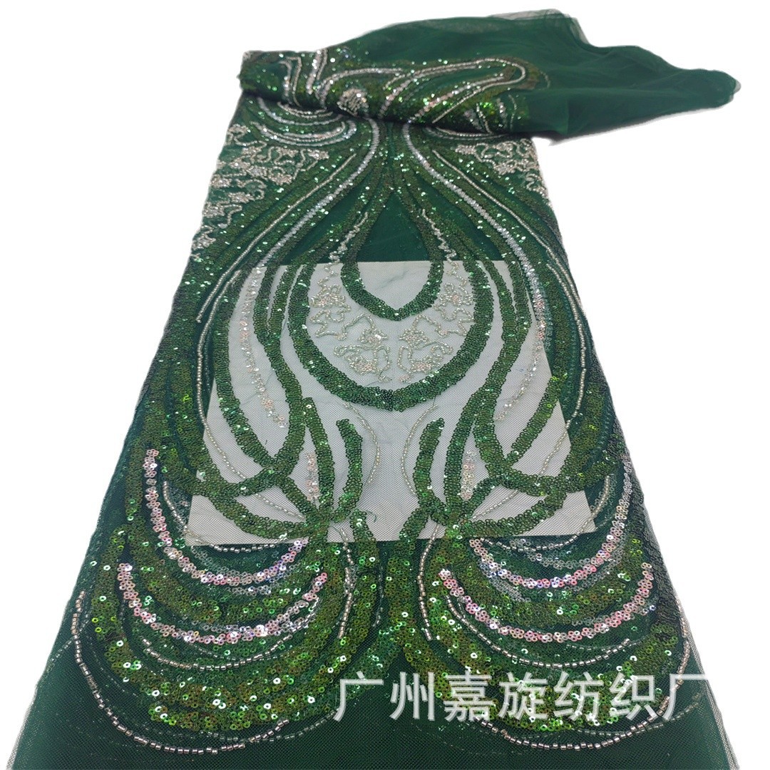 Fabricante directo de tóteme africano esquinilla cuentas tela de malla Europa y América vestido de boda vestido de noche vestido de rendimiento de escenario encaje image 6