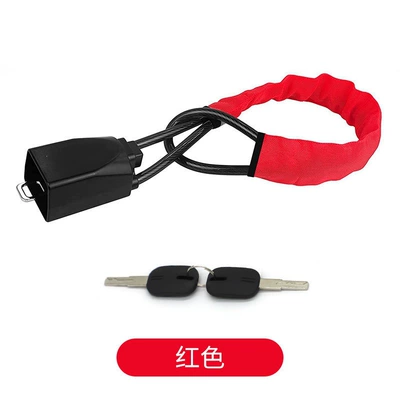 New model car steering wheel Car lock - red-comes-with-3-keys