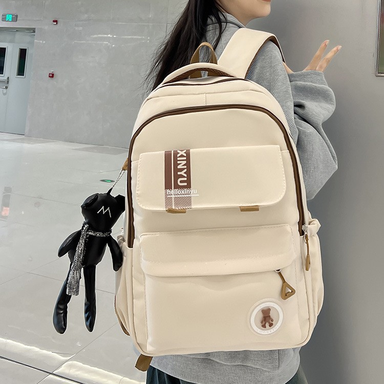 Cross-Border New Model Student Schoolbag, Junior High School Student Backpack with Super Good Looks for Girls, Lightweight, Waterproof, and Burden-Reducing Backpack for Girls