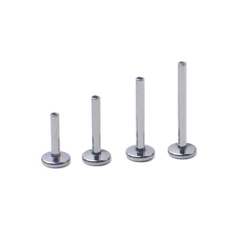 F136 Orecchini in lega di titanio, perni per naso, orecchio, labbro, filettatura interna, base piatta da 4 mm, piercing_voghion.com