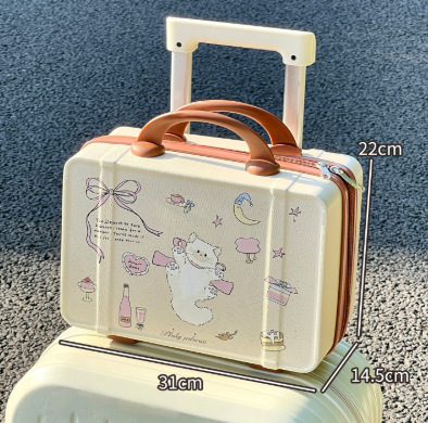 Original de 14 pulgadas maleta de mano maquillaje regalo de mano caja de boda pequeña mini caja puede imprimir logotipo