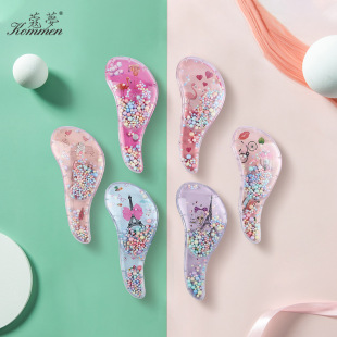 New Anti-Knot Massage Hair Smoothing Comb Cartoon Kidsren's Hair Smoothing Comb Cute Plastic Hair Comb Small Tt Comb