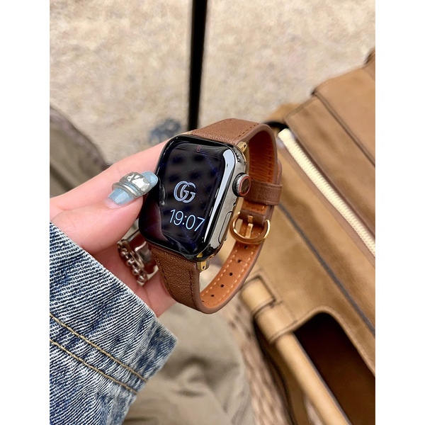 Horseshoe buckle small waist leather suitable for Apple watch…
