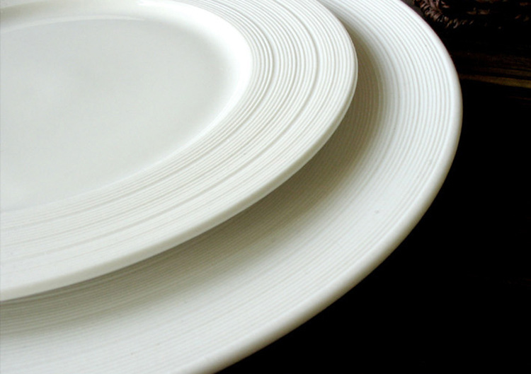 Comercio exterior de exportación vajilla de porcelana de seda blanca plato de carne occidental plato de sopa tazón de sopa nórdico simple plato de comida occidental traje