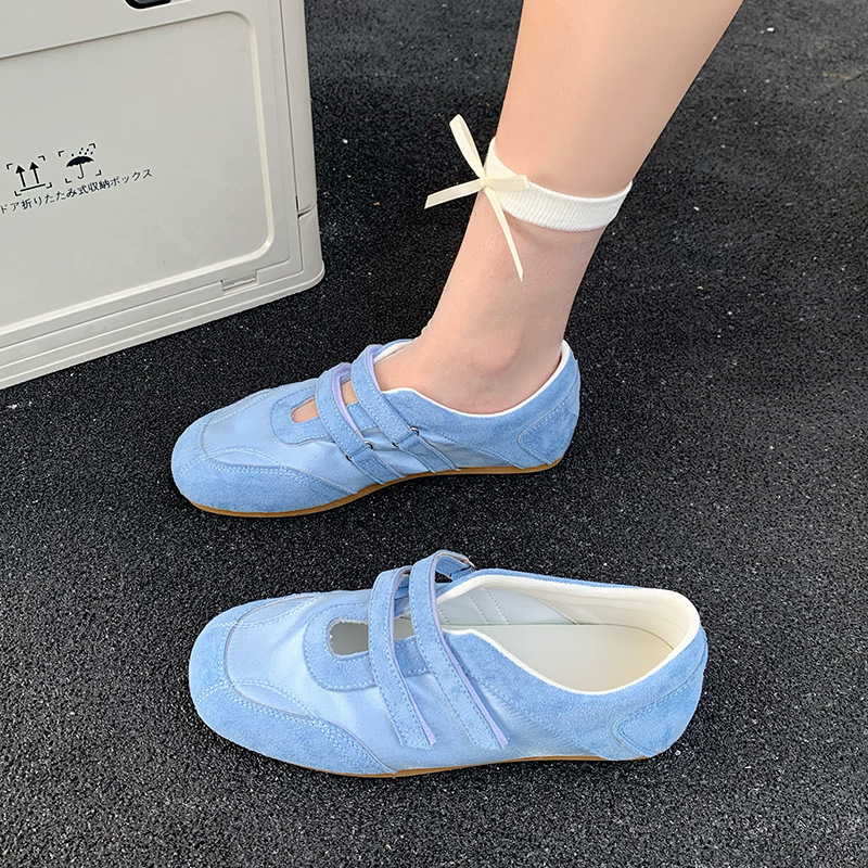 レトロワンラインベルト女性用道徳トレーニングシューズ 2025 春夏新ニッチデザインベルクロファッション多用途メリージェーンシューズ|undefined