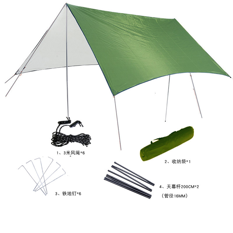 方形涤塔夫涂银绿简配版 