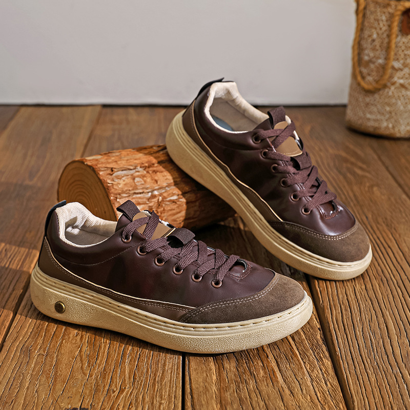 Autumn and Winter New Men's Shoes, Retro Fashion Casual Shoes, Breathable, Comfortable and Versatile Sneakers, Korean Style Low-Top Shoes for Men