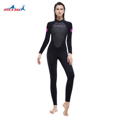 DIVE&SAIL潛水服男3MM連體長袖加厚保暖潛水衣女士衝浪冬泳潛水褲