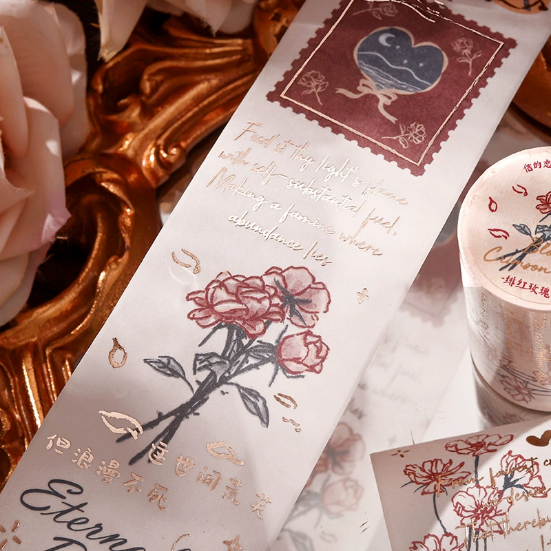 信的恋人 Retro paper tape, flowered, English, scheduler