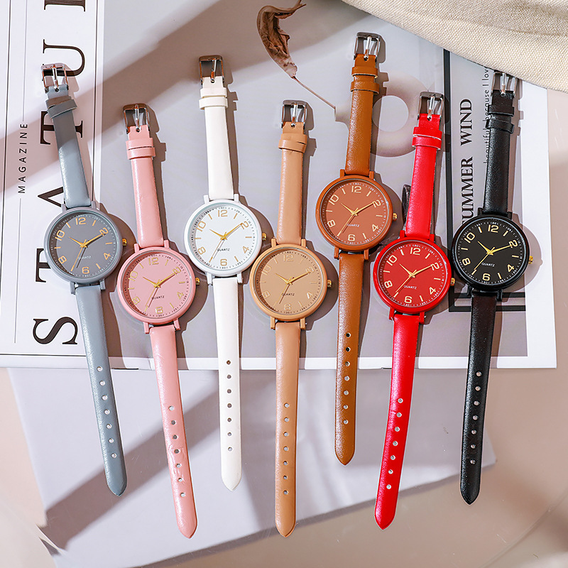 Reloj de cinturón fino para mujer casual retro, elegante, clásico, sentido digital, temperamento de nicho, reloj de cuarzo para estudiantes