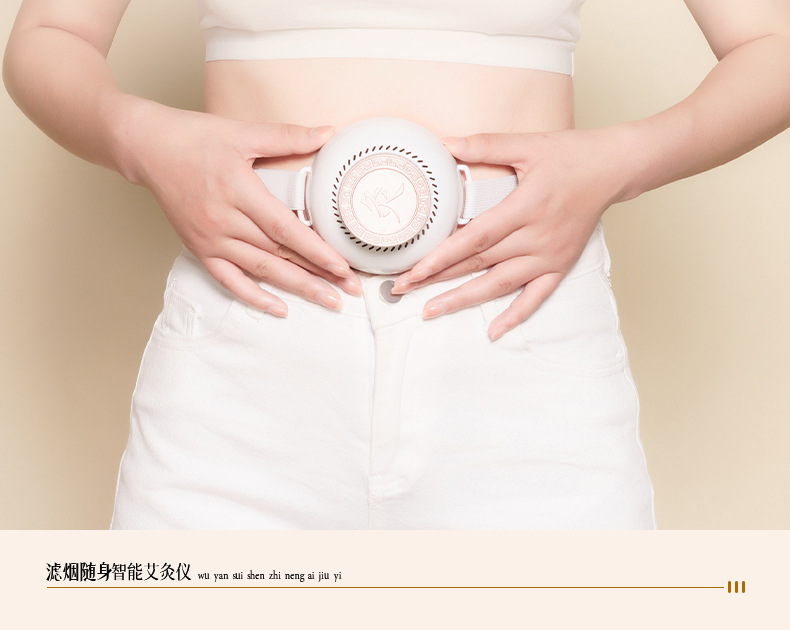Wufang Multi-Function Moxibustion Box Portable Ai Jiu Moxa Burner for Home Full Body Warming with 2 Rose Essential Oil Bottles in use