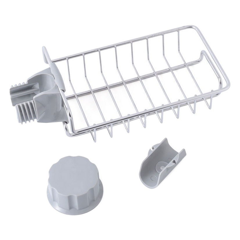 Grifo de almacenamiento rack cocina fregadero de acero inoxidable estante de almacenamiento hogar esponja trapo lavavajillas drenaje estante cesta colgante