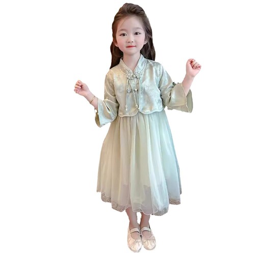 Summer 2024 New Girl's Dress for Baby Girls, Cute Princess Style Children's Long Sleeve Dress