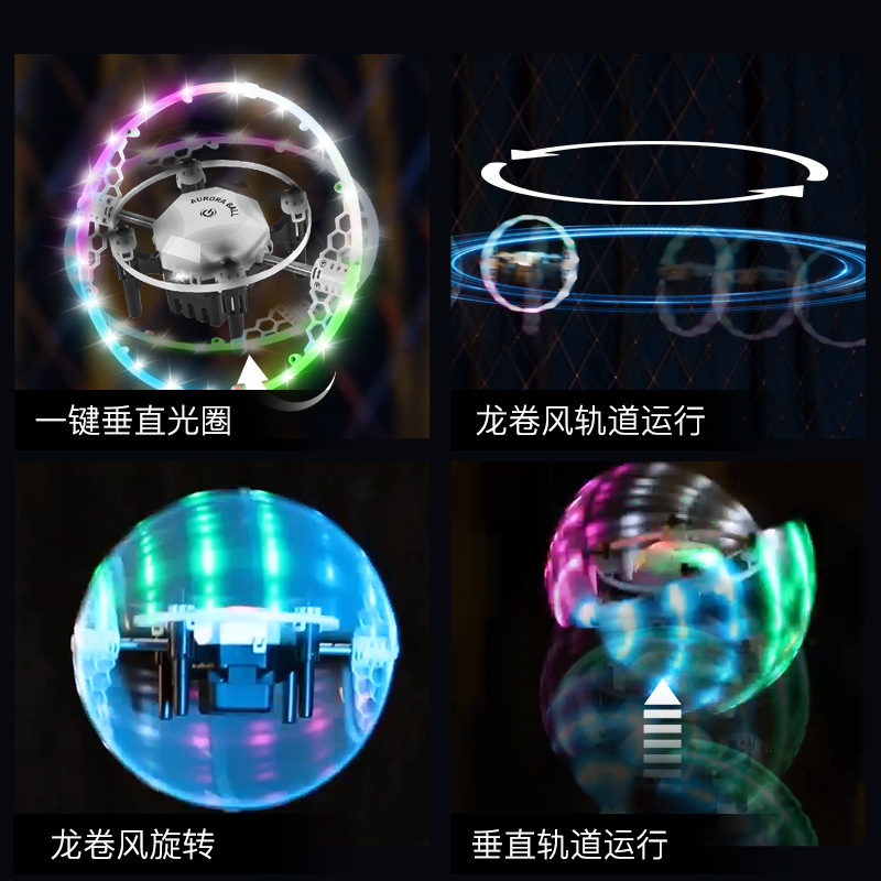 Cross-border FX-41 Aurora Ball 360 Stunt Rotation RGB Light Cool RC Remote Control Quadcopter