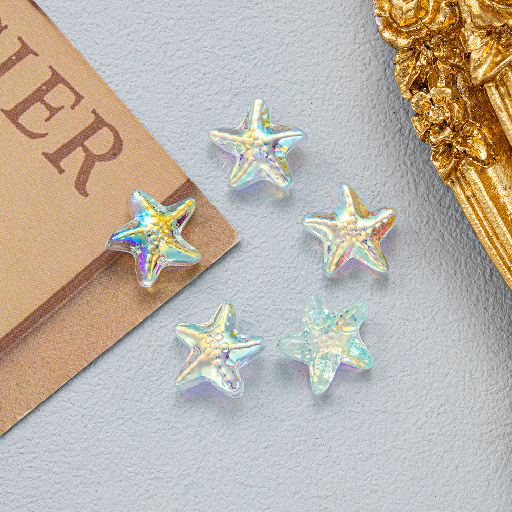 14mm vidrio galvanizado estrella de mar perlas de moda accesorios de joyería