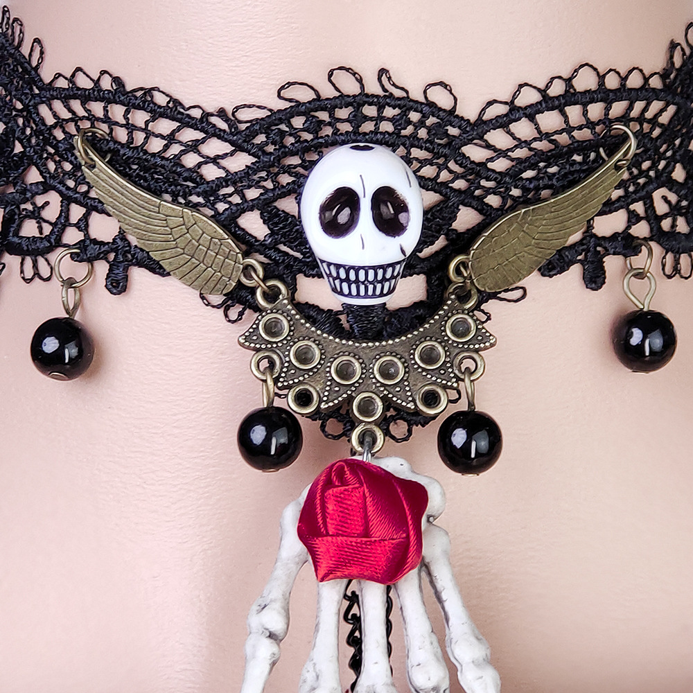 Retro piercing, necklace with tassels, Amazon, halloween