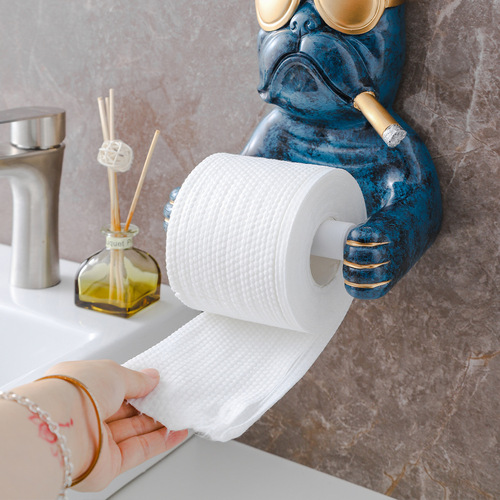 Wholesale supply toilet tissue box bathroom punch-free bathroom kitchen dog cute wall-mounted paper roll