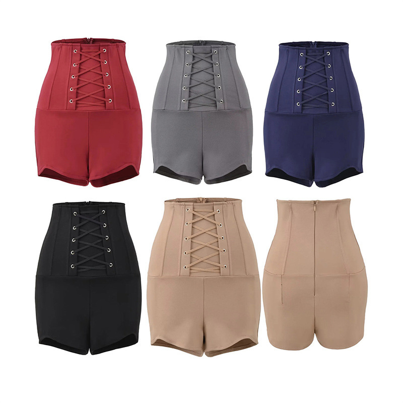 Khaki Fishbone Strap High-Waisted Shorts for Women in Autumn and Winter, Waist-Cinching, Hip-Covering, Sexy Hot Pants for Hot Girls Khaki Fishbone Strap High-Waisted Shorts for Women in Autumn and Winter, Waist-Cinching, Hip-Covering, Sexy Hot Pants for Hot Girls
